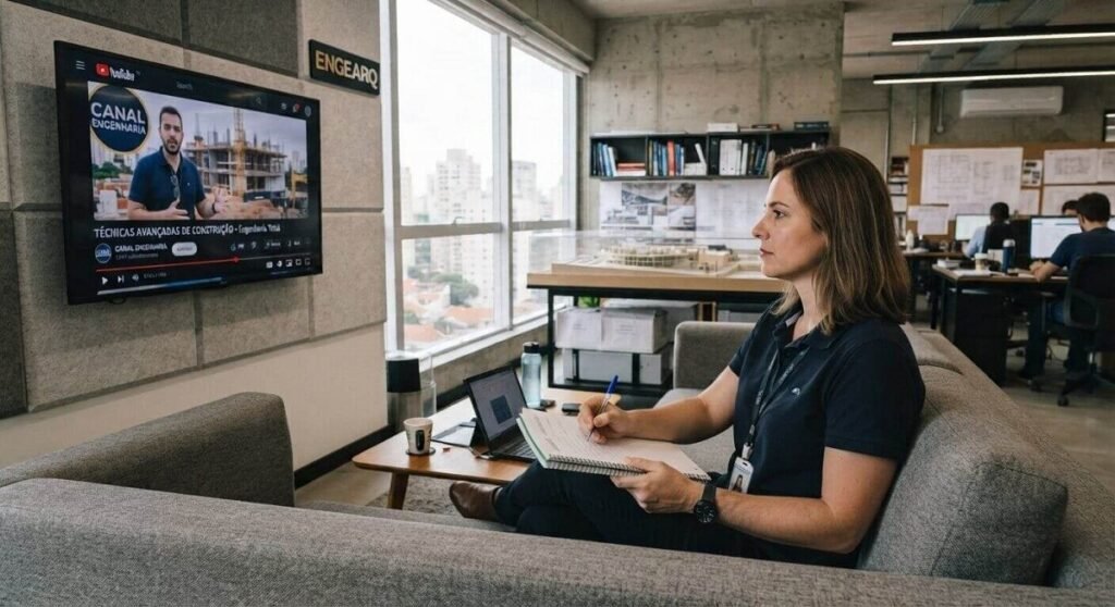 canais do YouTube sobre canteiro de obras