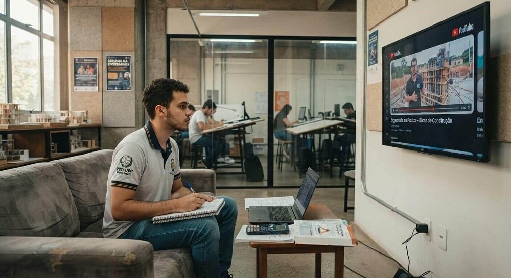 canais do YouTube sobre canteiro de obras
